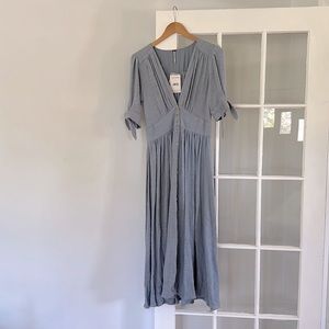 Free people blue button down dress